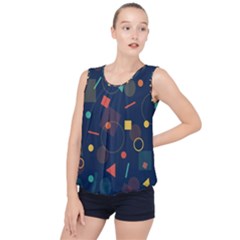 Background Backdrop Geometric Bubble Hem Chiffon Tank Top