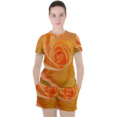 Flower Plant Rose Nature Garden Women s Tee And Shorts Set