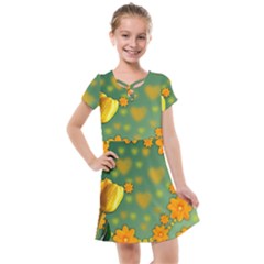 Background Design Texture Tulips Kids  Cross Web Dress