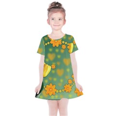 Background Design Texture Tulips Kids  Simple Cotton Dress