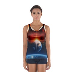 Earth Globe Planet Space Universe Sport Tank Top  by Celenk