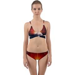 Earth Globe Planet Space Universe Wrap Around Bikini Set by Celenk