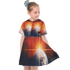 Earth Globe Planet Space Universe Kids  Sailor Dress