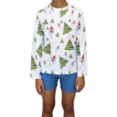 Christmas Santa Claus Decoration Kids  Long Sleeve Swimwear by Celenk