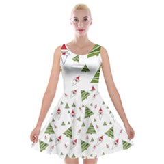 Christmas Santa Claus Decoration Velvet Skater Dress by Celenk