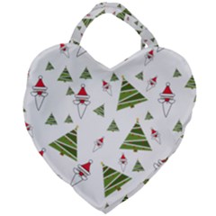 Christmas Santa Claus Decoration Giant Heart Shaped Tote by Celenk