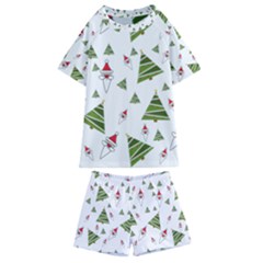 Christmas Santa Claus Decoration Kids  Swim Tee And Shorts Set by Celenk