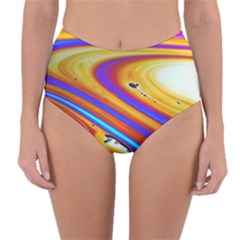 Soap Bubble Color Colorful Reversible High-waist Bikini Bottoms by Celenk