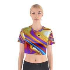 Soap Bubble Color Colorful Cotton Crop Top by Celenk