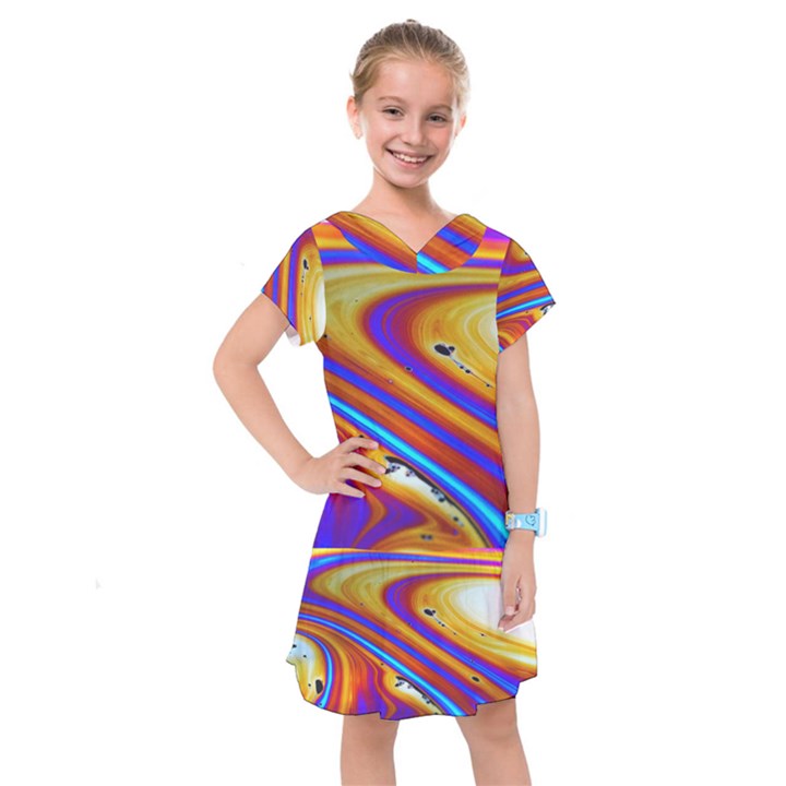 Soap Bubble Color Colorful Kids  Drop Waist Dress