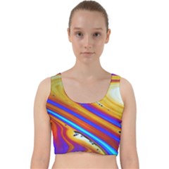 Soap Bubble Color Colorful Velvet Racer Back Crop Top by Celenk