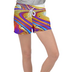 Soap Bubble Color Colorful Women s Velour Lounge Shorts by Celenk