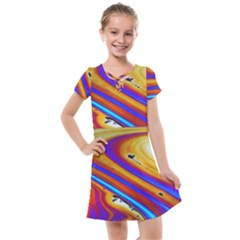 Soap Bubble Color Colorful Kids  Cross Web Dress by Celenk