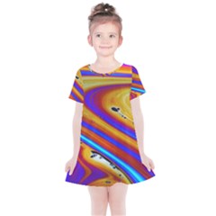 Soap Bubble Color Colorful Kids  Simple Cotton Dress by Celenk