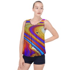 Soap Bubble Color Colorful Bubble Hem Chiffon Tank Top