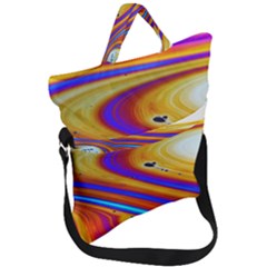 Soap Bubble Color Colorful Fold Over Handle Tote Bag by Celenk