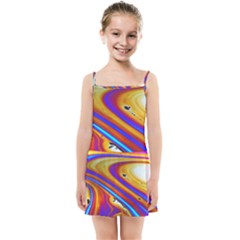 Soap Bubble Color Colorful Kids Summer Sun Dress by Celenk