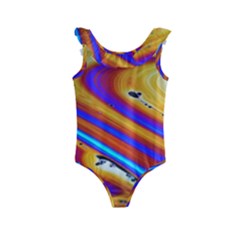 Soap Bubble Color Colorful Kids  Frill Swimsuit