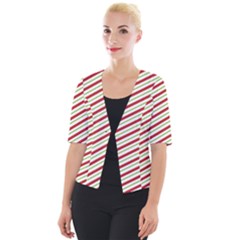 Stripes Striped Design Pattern Cropped Button Cardigan