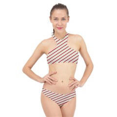 Stripes Striped Design Pattern High Neck Bikini Set