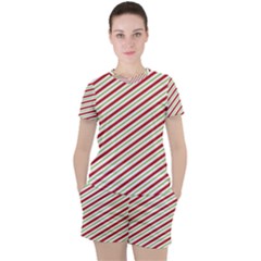 Stripes Striped Design Pattern Women s Tee And Shorts Set