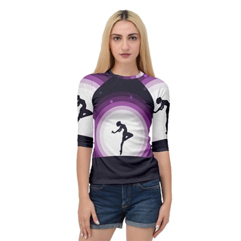 Woman Moon Fantasy Composing Night Quarter Sleeve Raglan Tee by Celenk