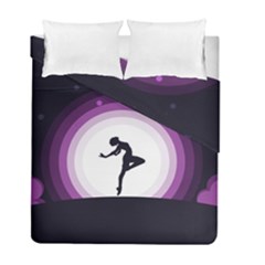 Woman Moon Fantasy Composing Night Duvet Cover Double Side (full/ Double Size) by Celenk