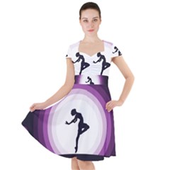 Woman Moon Fantasy Composing Night Cap Sleeve Midi Dress