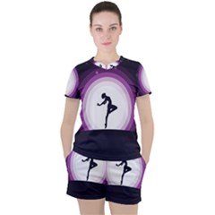 Woman Moon Fantasy Composing Night Women s Tee And Shorts Set