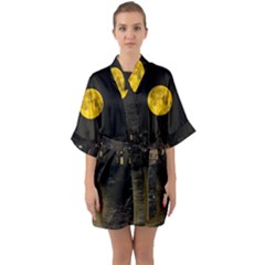 Travel Architecture Tourism Venice Quarter Sleeve Kimono Robe by Celenk