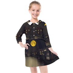 Travel Architecture Tourism Venice Kids  Quarter Sleeve Shirt Dress