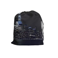 New York Skyline New York City Drawstring Pouch (large) by Celenk