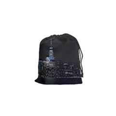 New York Skyline New York City Drawstring Pouch (xs) by Celenk