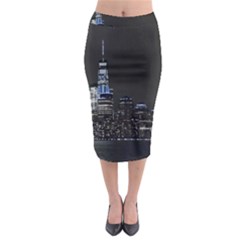 New York Skyline New York City Midi Pencil Skirt by Celenk