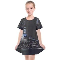 New York Skyline New York City Kids  Smock Dress