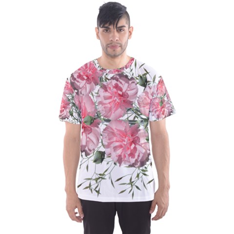 Carnations Flowers Nature Garden Men s Sports Mesh Tee by Celenk