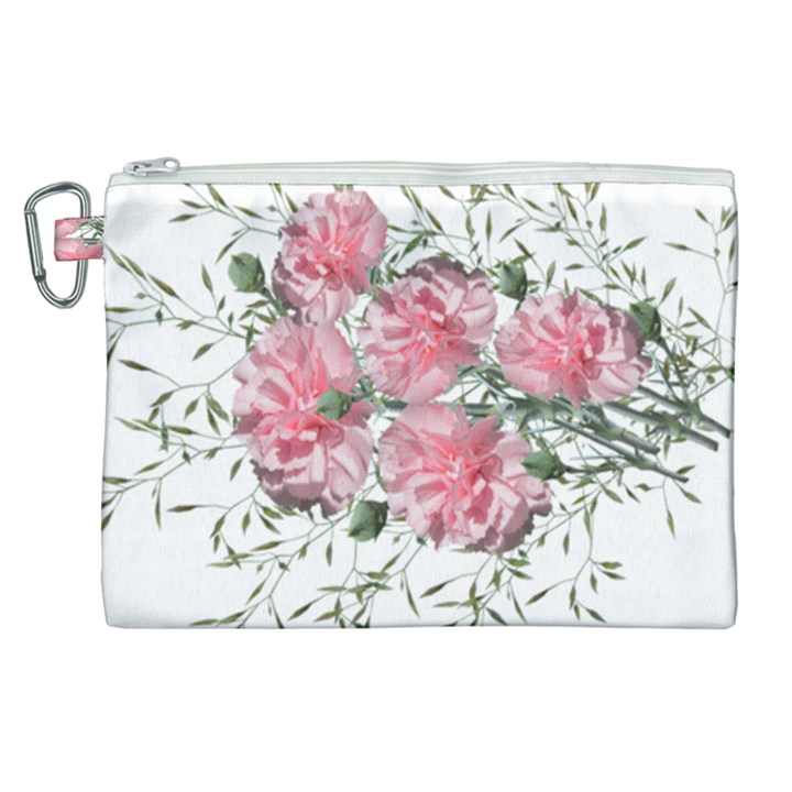 Carnations Flowers Nature Garden Canvas Cosmetic Bag (XL)