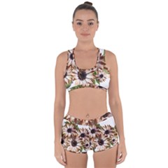 Sun Daisies Leaves Flowers Racerback Boyleg Bikini Set by Celenk