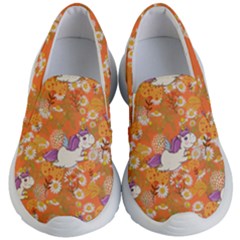 Orange Woodland Lovely Unicorn Prints Kid s Lightweight Slip Ons by PattyVilleDesigns