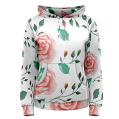 Watercolor Roses  Women s Pullover Hoodie by ShirtsandGiggles