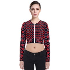 Red Lips And Roses Just For Love Zip Up Bomber Jacket by pepitasart