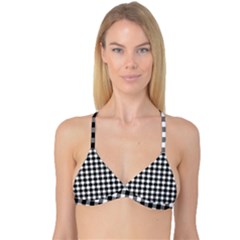 Check Pattern Black, White, Gray Reversible Tri Bikini Top by ChastityWhiteRose