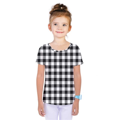 Check Pattern Black, White, Gray Kids  One Piece Tee by ChastityWhiteRose