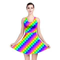 7 Color Square Grid Reversible Skater Dress by ChastityWhiteRose