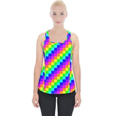 7 Color Square Grid Piece Up Tank Top by ChastityWhiteRose