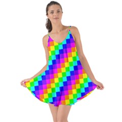 7 Color Square Grid Love The Sun Cover Up