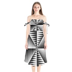 Angular Atrocity Shoulder Tie Bardot Midi Dress