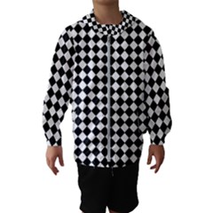 Chessboard 18x18 Rotated 45 40 Pixels Hooded Windbreaker (kids)