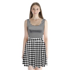 Chessboard 18x18 Rotated 45 40 Pixels Split Back Mini Dress 