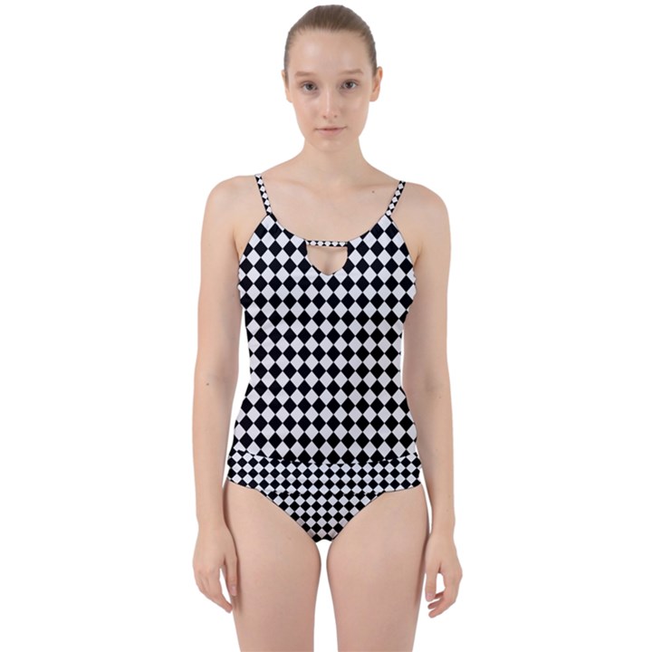 Chessboard 18x18 Rotated 45 40 Pixels Cut Out Top Tankini Set